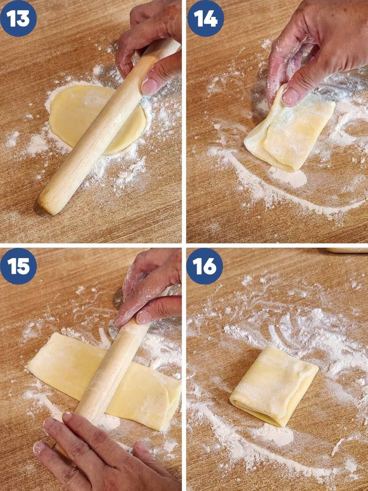 Step by step photos of making the layers for the skin.