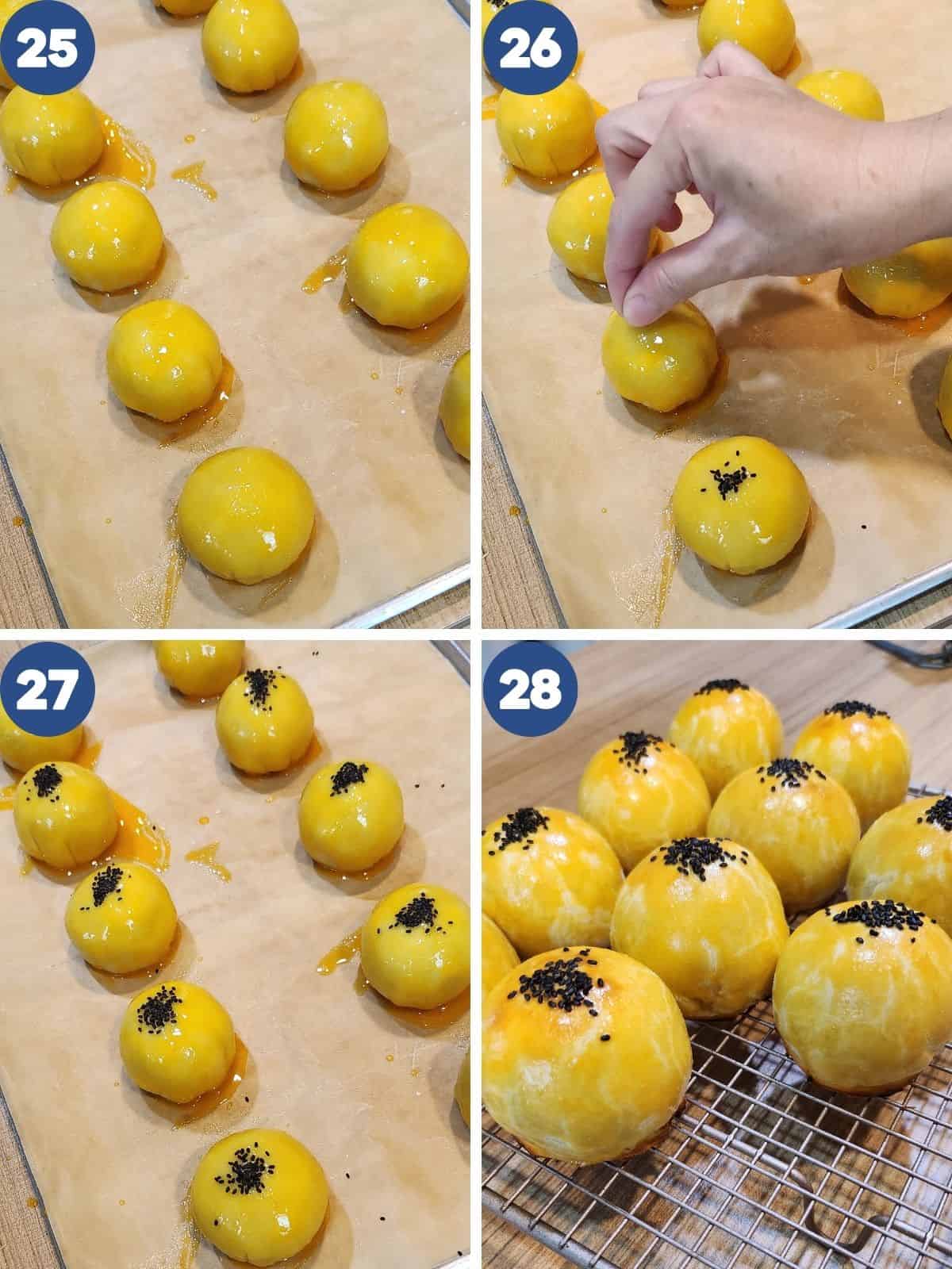 Step by step photos of preparing to bake the pastry.